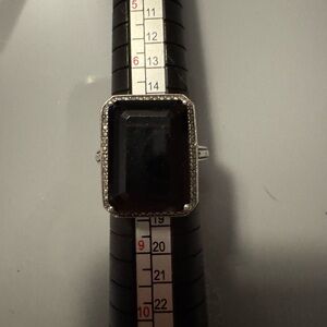 Sterling silver and onyx antique ring size 7.5